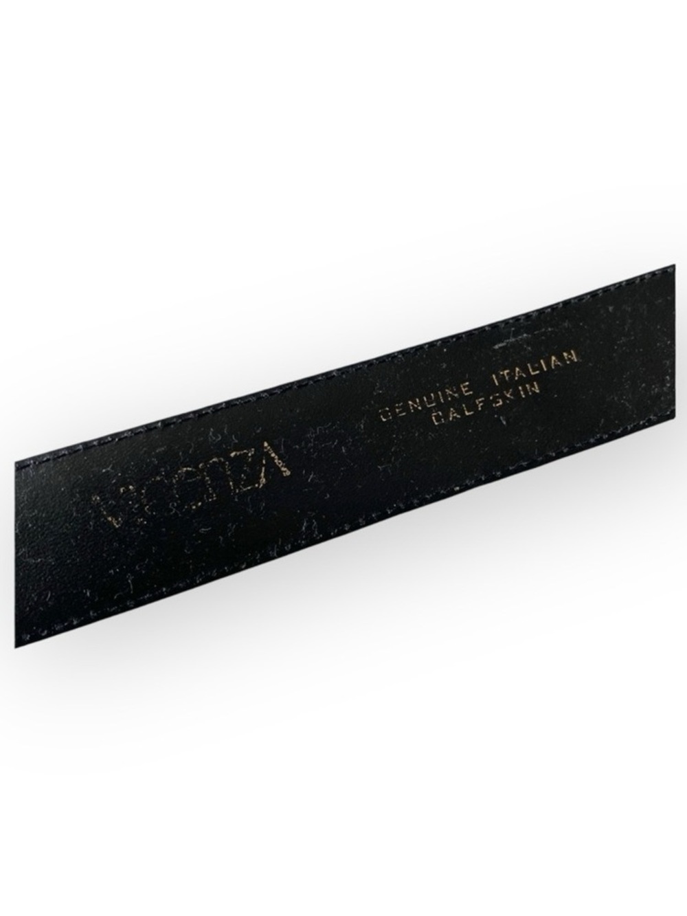 Vintage: Vincenza ☾ ©1997 Celestial Etched Metal Buckle Belt ☾ Black Leather - Picture 12 of 16